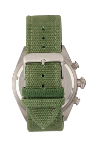 Reloj de cuarzo y piel M53 Series Caqui y plateado