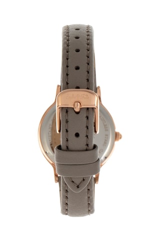 Reloj de cuarzo de piel Berlin - Topo y rosa dorado