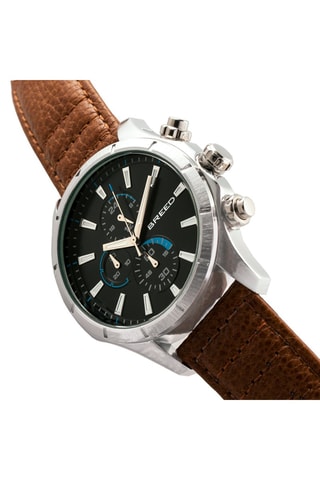 Reloj de cuarzo de piel Lacroix Camel y plateado