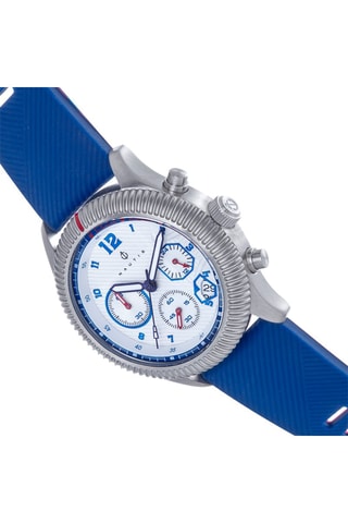 Reloj de cuarzo de caucho Meridian - Cronógrafo - Azul y plateado - Nautis