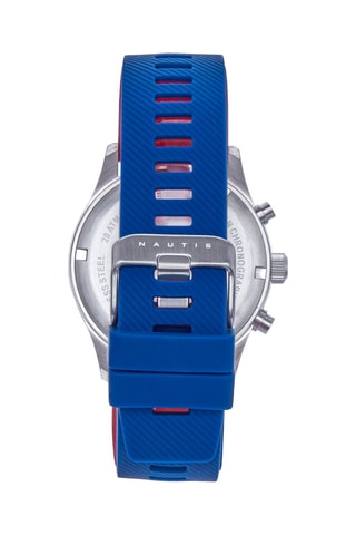 Reloj de cuarzo de caucho Meridian - Cronógrafo - Azul y plateado - Nautis