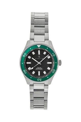 Automatisch Stalen Horloge Zilverkleurig en Groen - Nautis