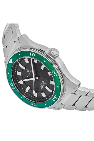 Automatisch Stalen Horloge Zilverkleurig en Groen - Nautis