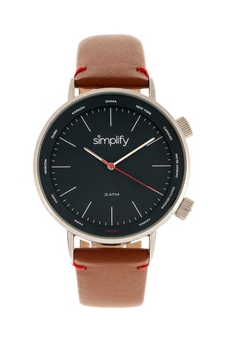 Reloj de cuarzo de piel The 3300 Camel y plateado