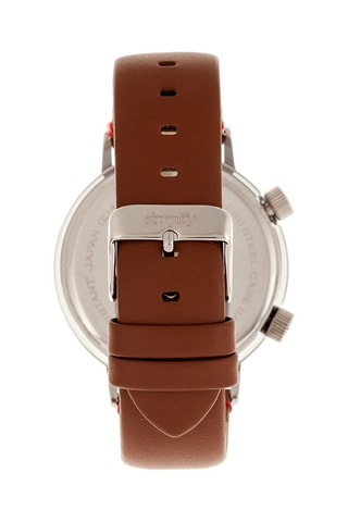 Reloj de cuarzo de piel The 3300 Camel y plateado