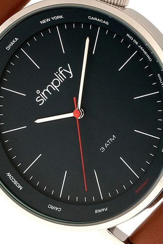 Reloj de cuarzo de piel The 3300 Camel y plateado