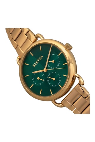 Reloj de cuarzo de acero Dorado y verde