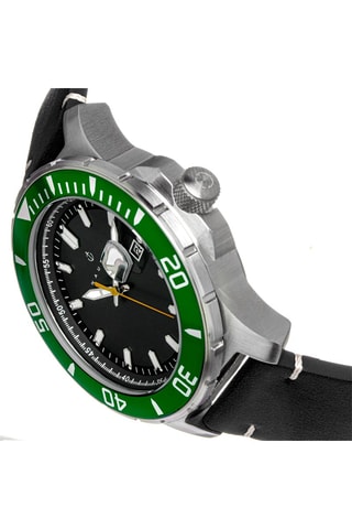 Reloj de cuarzo de piel Diver Pro 200 - Negro y verde