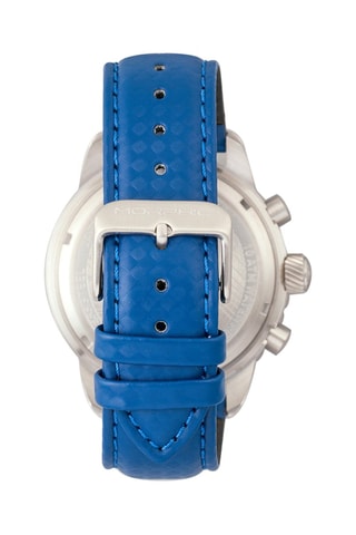 Leren Quartz Horloge M51 Series Kobaltblauw en Zilverkleurig