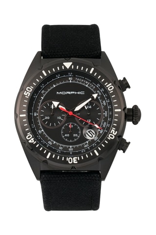 Reloj de cuarzo y piel M53 Series Negro y blanco