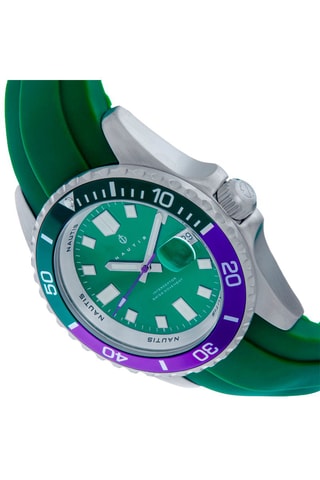 Reloj de cuarzo de caucho Interceptor - Verde y violeta - Nautis