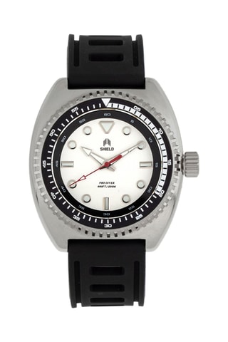 Reloj de cuarzo de caucho Dreyer - Negro y crudo - Shield