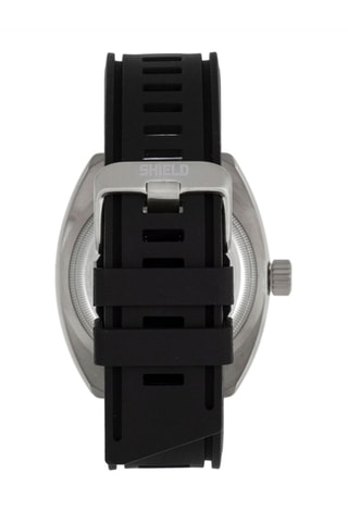 Reloj de cuarzo de caucho Dreyer - Negro y crudo - Shield