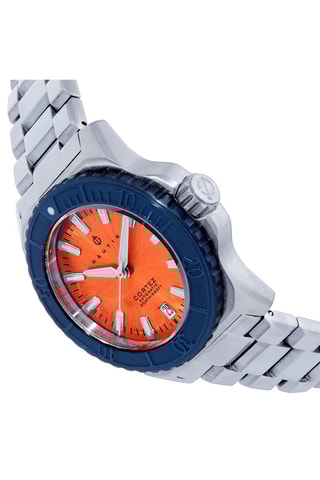 Automatisch Stalen Horloge Cortez Zilverkleurig en Blauw