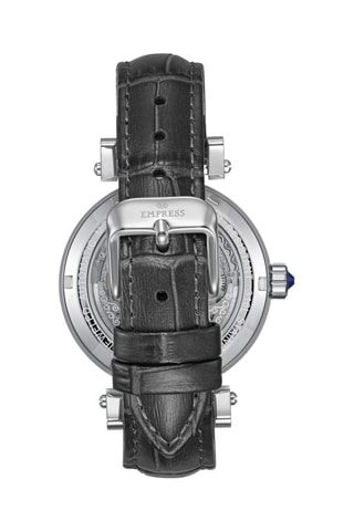 Reloj de cuarzo de piel Théodora - Plateado y azul marino