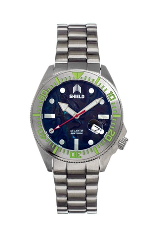 Automatisch Stalen Horloge met Parelmoer Atlantis  Zilverkleurig en Zwart