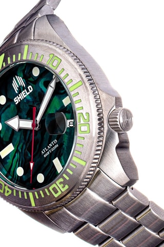 Automatisch Stalen Horloge met Parelmoer Atlantis  Zilverkleurig en Zwart