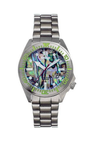 Automatisch Stalen en Parelmoeren Horloge Atlantis Zilverkleurig en Wit