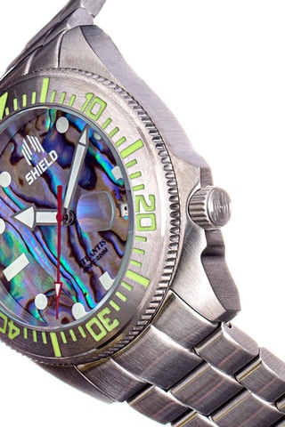 Automatisch Stalen en Parelmoeren Horloge Atlantis Zilverkleurig en Wit