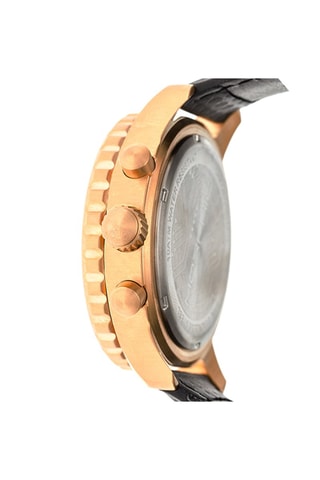 Leren Quartz Horloge M51 Series - Chronograaf - Zwart en Roségoudkleurig