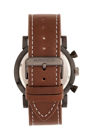 Leren Quartz Horloge Ryker Donkerbruin en Zwart