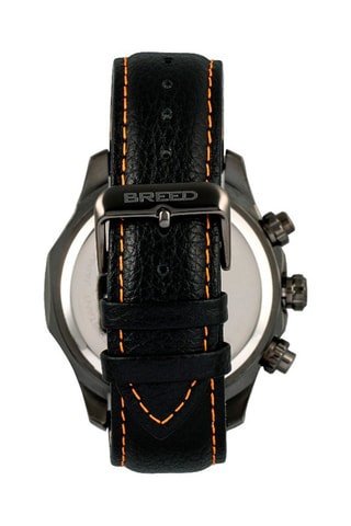 Reloj de cuarzo de piel - Cronógrafo - Negro y gris - Breed