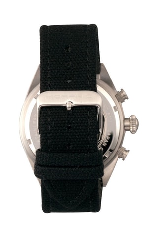 Reloj de cuarzo de piel M53 Series - Cronógrafo y taquímetro - Negro y plateado