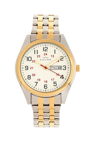 Reloj de cuarzo de aleación Gann Plateado y dorado