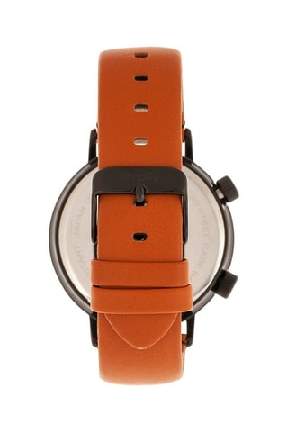 Reloj de cuarzo de piel Simplify The 3300 Naranja y negro