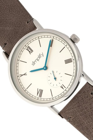 Reloj de cuarzo de piel The 5100 Marrón y plateado