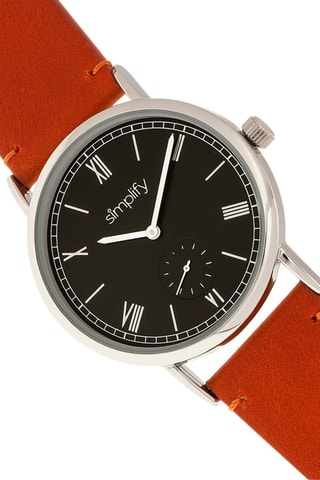 Reloj de cuarzo de piel The 5100 Camel y plateado