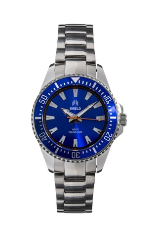 Stalen Quartz Horloge Abyss - Zilverkleurig en Blauw