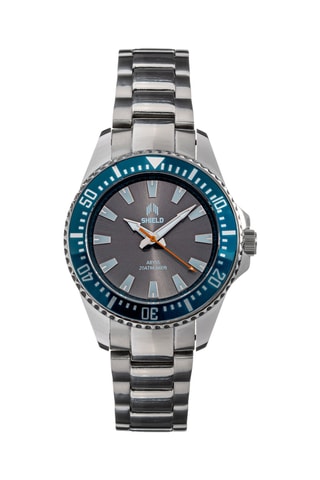 Stalen Quartz Horloge Abyss - Zilverkleurig en Blauw