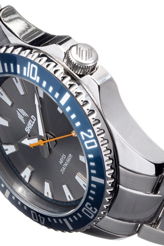 Stalen Quartz Horloge Abyss - Zilverkleurig en Blauw