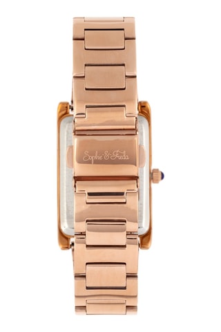 Reloj de cuarzo de acero - Rosa dorado y blanco