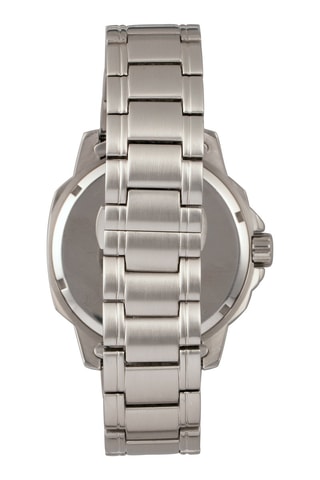 Stalen Quartz Horloge Hughes Zilverkleurig en Bruin