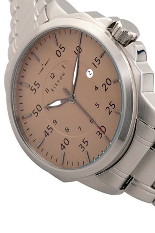 Stalen Quartz Horloge Hughes Zilverkleurig en Bruin