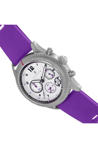 Reloj de cuarzo de caucho Meridian - Cronógrafo - Violeta y plateado - Nautis