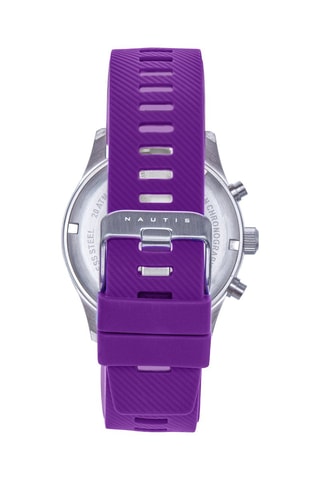Reloj de cuarzo de caucho Meridian - Cronógrafo - Violeta y plateado - Nautis