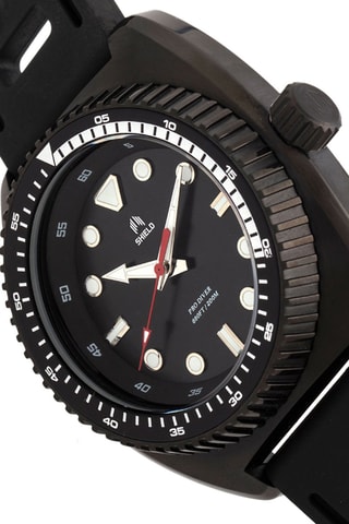 Reloj de cuarzo de caucho Dreyer - Negro - Shield
