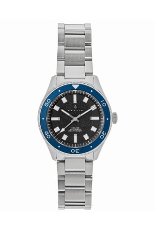 Automatisch Stalen Horloge Zilverkleurig en Blauw - Nautis