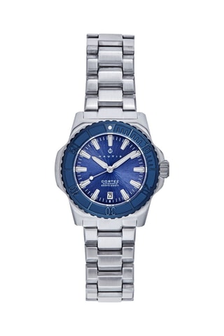 Automatisch Stalen Horloge Cortez Zilverkleurig en Blauw