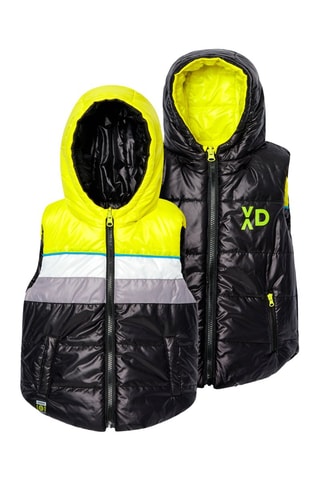 Dubbelzijdig Mouwloos Vest - Zwart en Geel