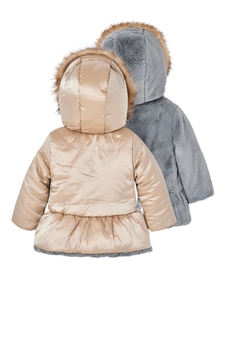 Parka réversible à capuche - Doré et gris
