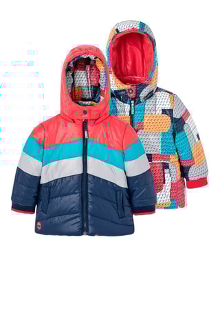 Dubbelzijdige Gewatteerde Jas - Blauw en Wit