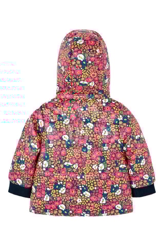 Dubbelzijdige gewatteerde jas met capuchon - Roze en Oranje