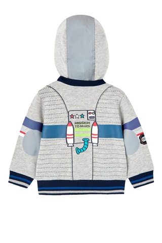 Sweater met Capuchon - Gemêleerd Lichtgrijs