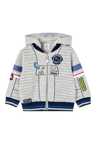 Sweater met Capuchon - Gemêleerd Lichtgrijs