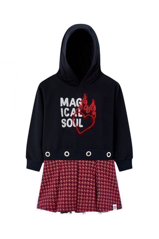 Sweaterjurk met Capuchon - Zwart