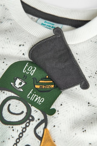 T-shirt - Gemêleerd Gebroken Wit